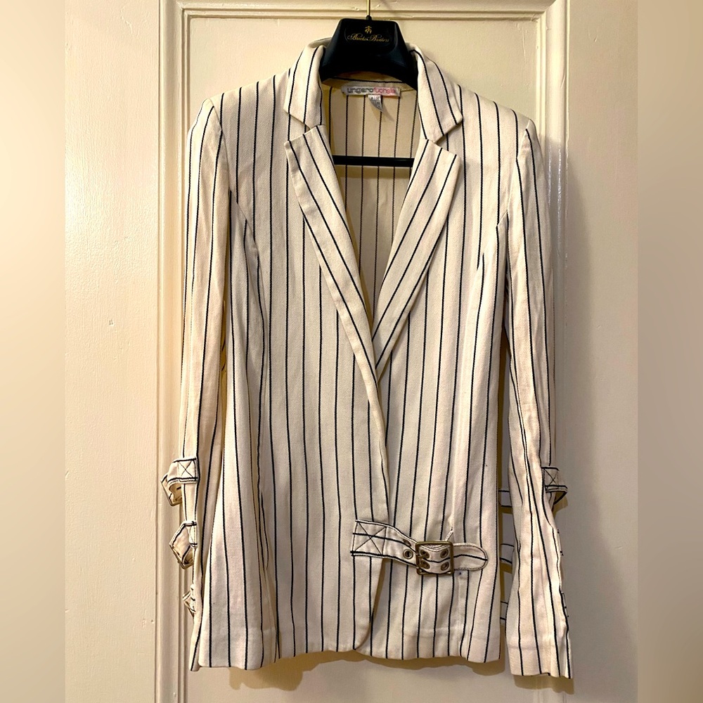 Vintage Ungaro Fuschia Stripped Jacket with buckle details
